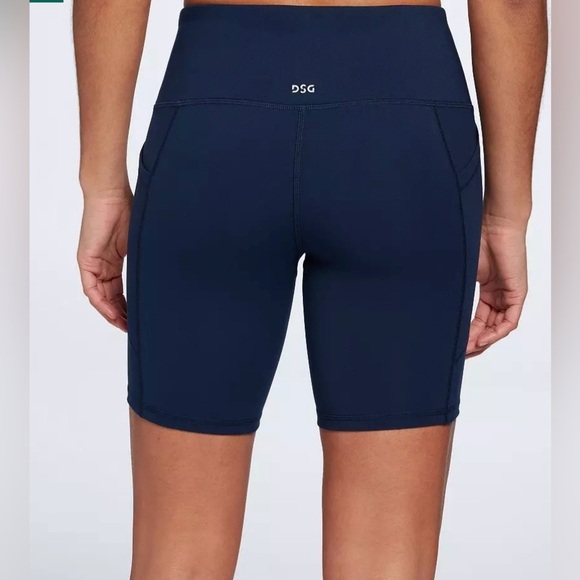 DSG Women's Momentum High rise Seamless Bike Shorts 7” Textured Navy Size S NWT - Picture 2 of 10